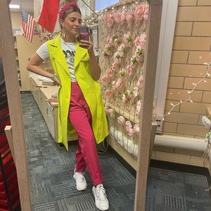 Bright yellow king vest.